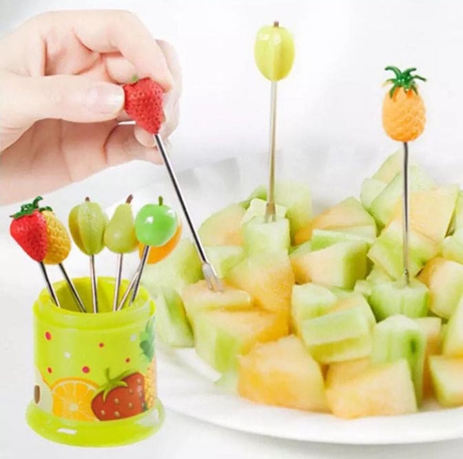 6pcs/Set Snack Cake Dessert Food Fork, Stainless Steel Cute Creative Party Decoration Fruit Fork, Food Picks Forks For Kids 6pcs/Set Snack Cake Dessert Food Fork, Stainless Steel Cute Creative Party Decoration Fruit Fork, Food Picks Forks For Kids